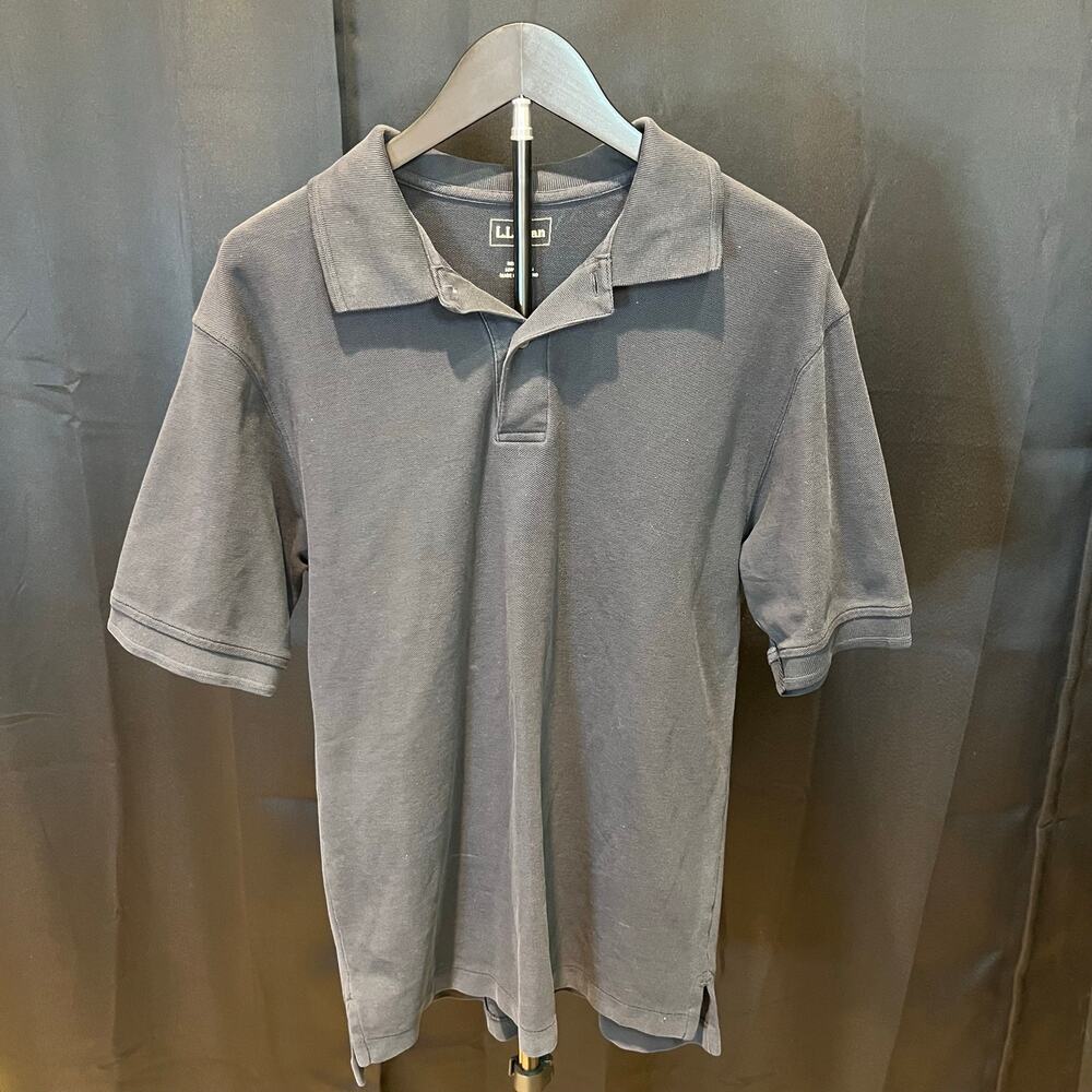 L.L Bean Black Cotton Polo Sz S